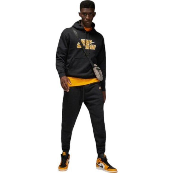 Nike Air Jordan Men's Jumpman Sweatsuit Cheetah Tracksuit 2 PC Set Black/Yellow - Picture 14 of 14
